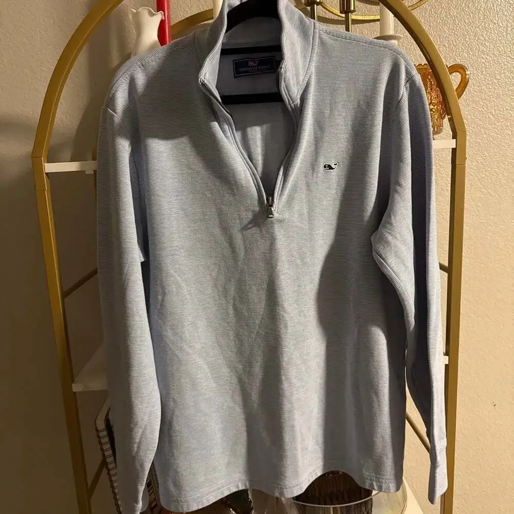 Vineyard Vines Men's Saltwater Striped Quarter-Zip Pullover